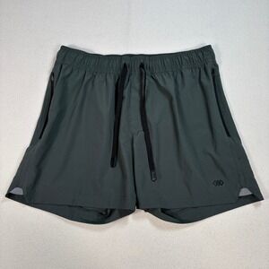 Leg3nd Athletic 5" Shorts Men L Green Unlined Drawstring Zip Pocket Gym Training